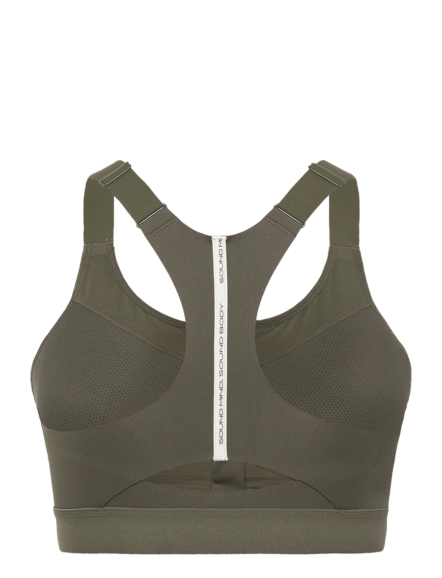 Asics - ROAD COMBINATION ZIP BRA - clothes - dark olive - 1