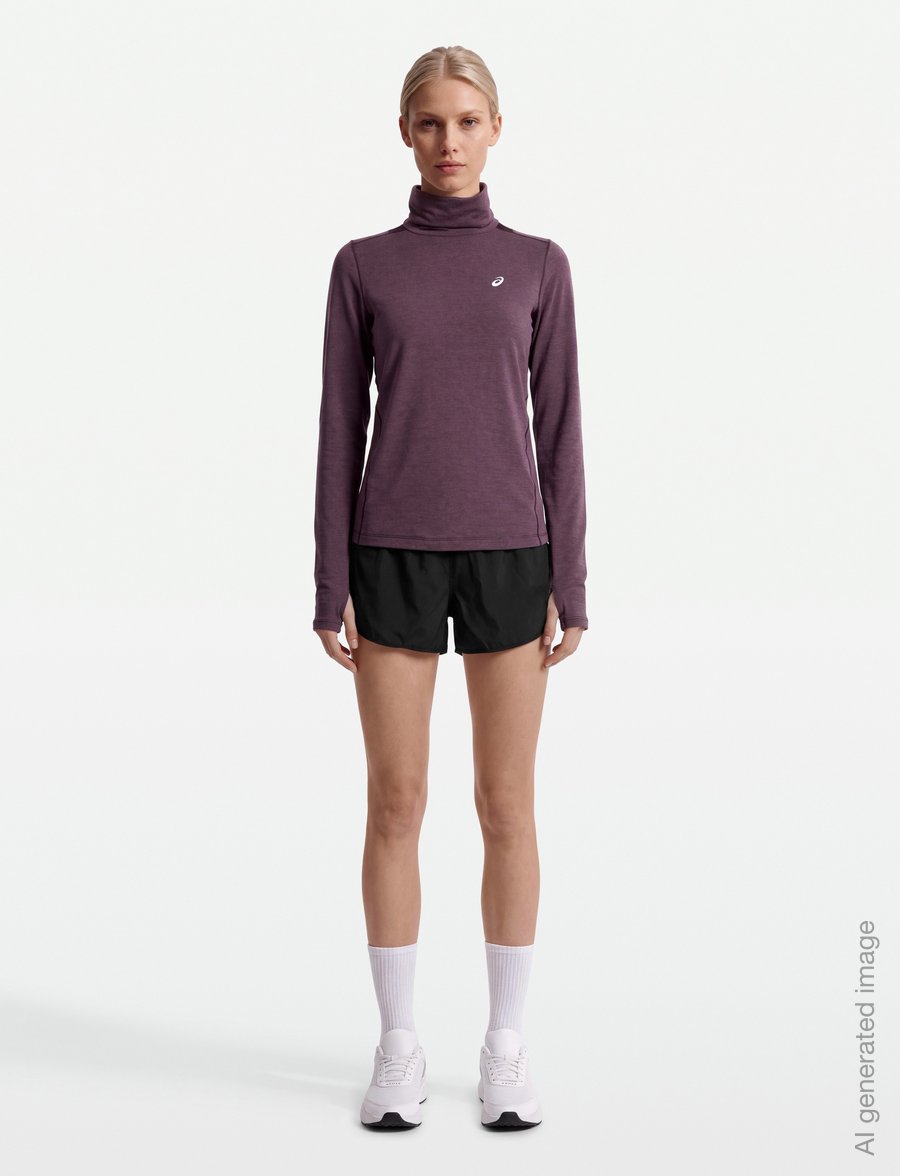 Asics - NAGINO RUN WINTER LS TOP - långärmade tröjor - dark aubergine - 0