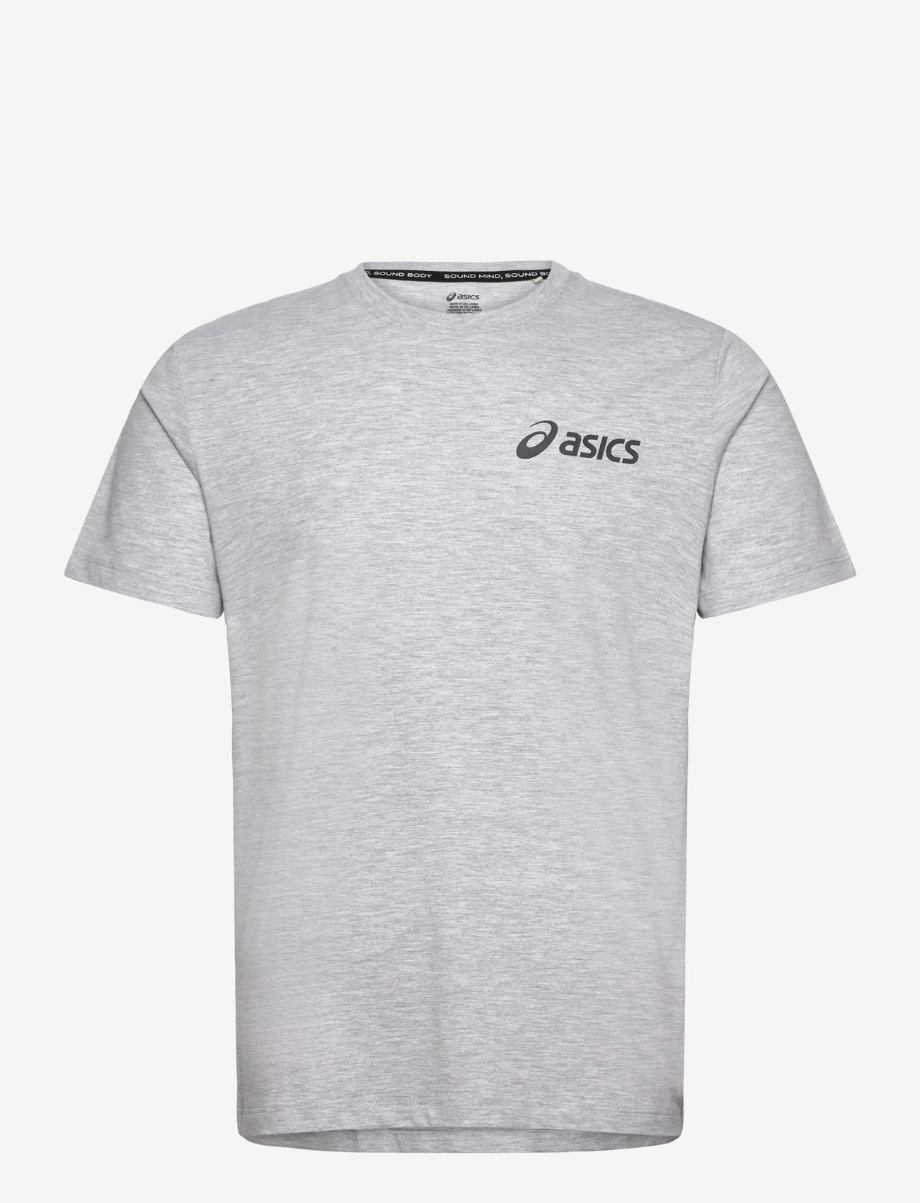 Asics - ASICS CHEST LOGO SS TEE - t-shirts - light grey heather/graphite grey - 0