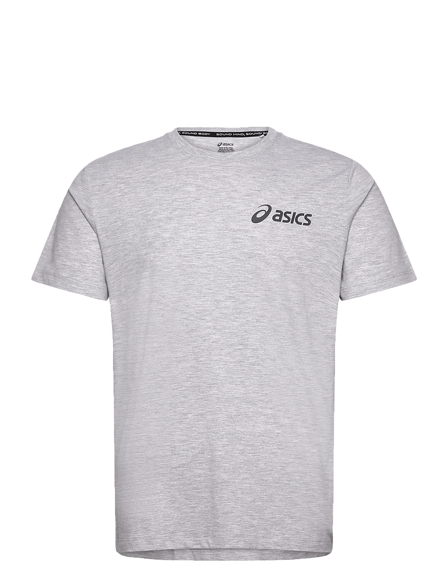 Asics - ASICS CHEST LOGO SS TEE - t-shirts - light grey heather/graphite grey - 0