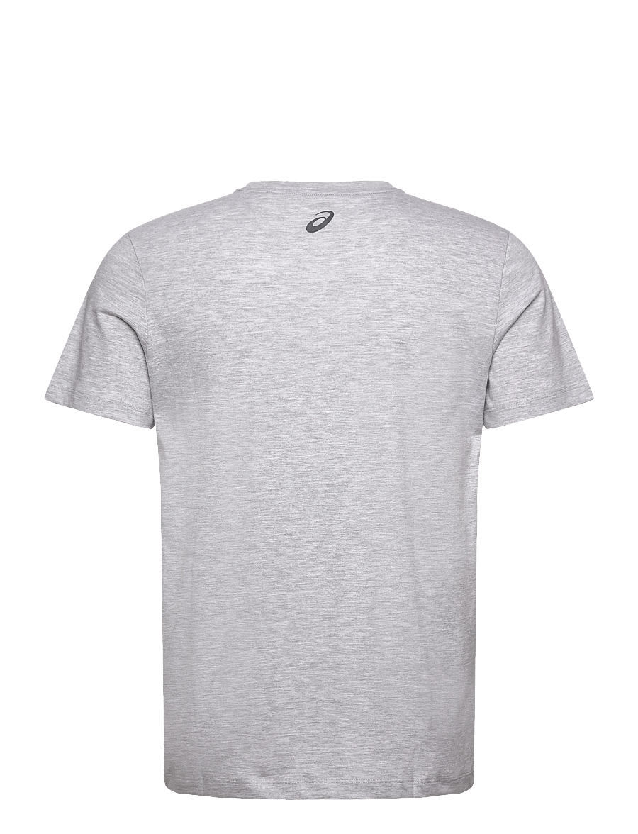 Asics - ASICS CHEST LOGO SS TEE - t-shirts - light grey heather/graphite grey - 1