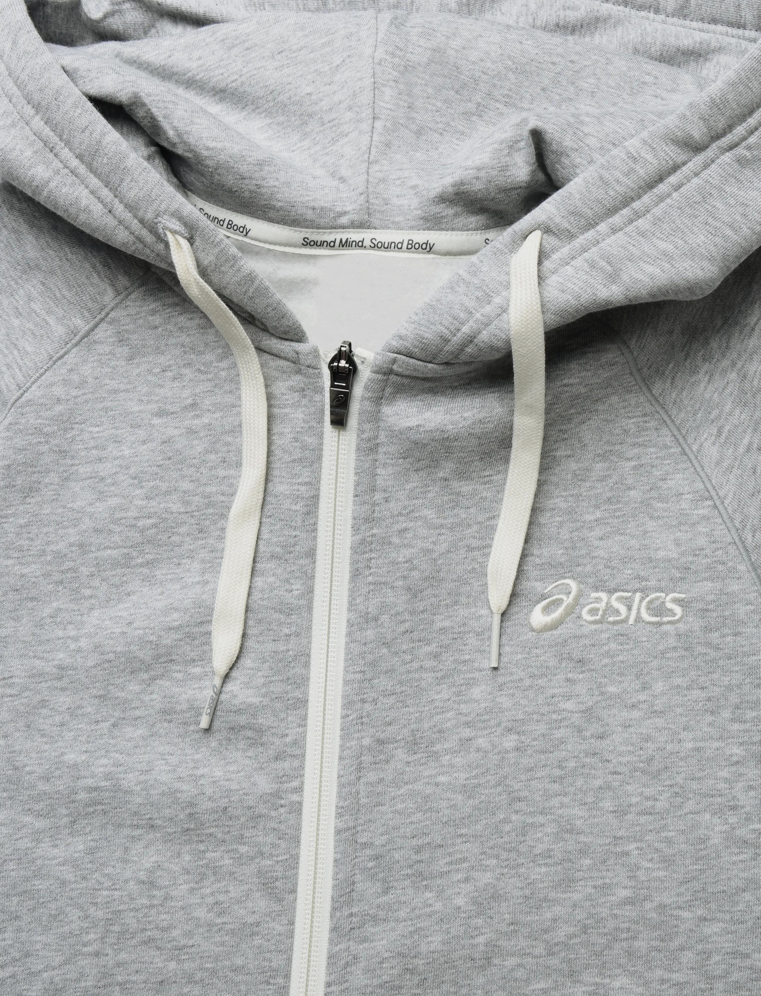 Asics - ASICS LOGO FLEECE FULL ZIP HOODIE - grey heather - 2