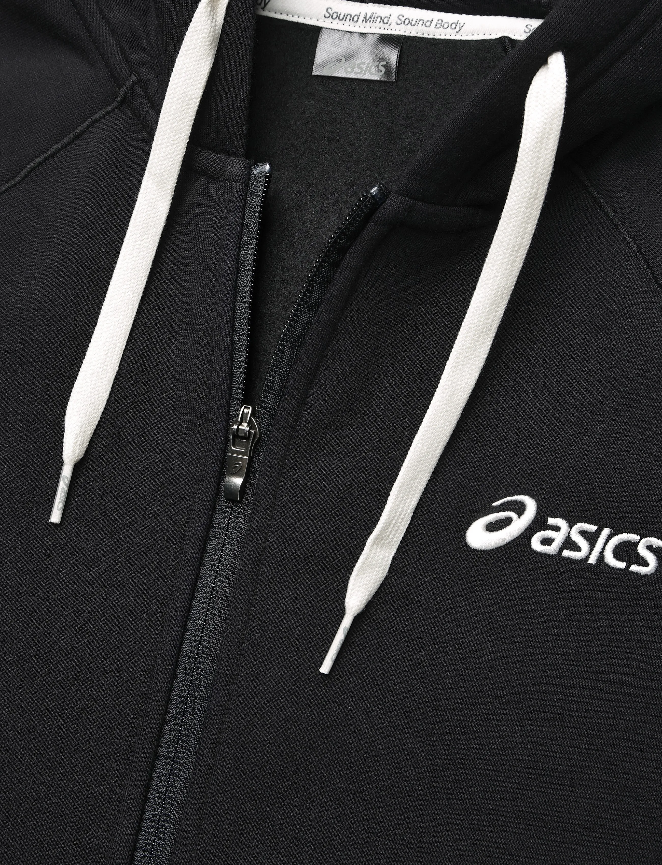 Asics - ASICS LOGO FLEECE FULL ZIP HOODIE - overdele - performance black - 2