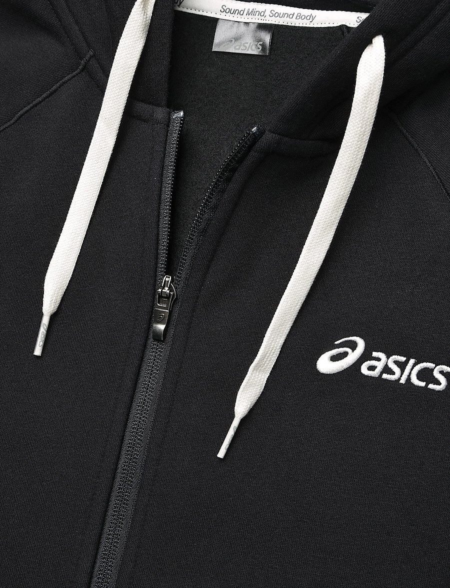Asics - ASICS LOGO FLEECE FULL ZIP HOODIE - kapuzenpullover - performance black - 2