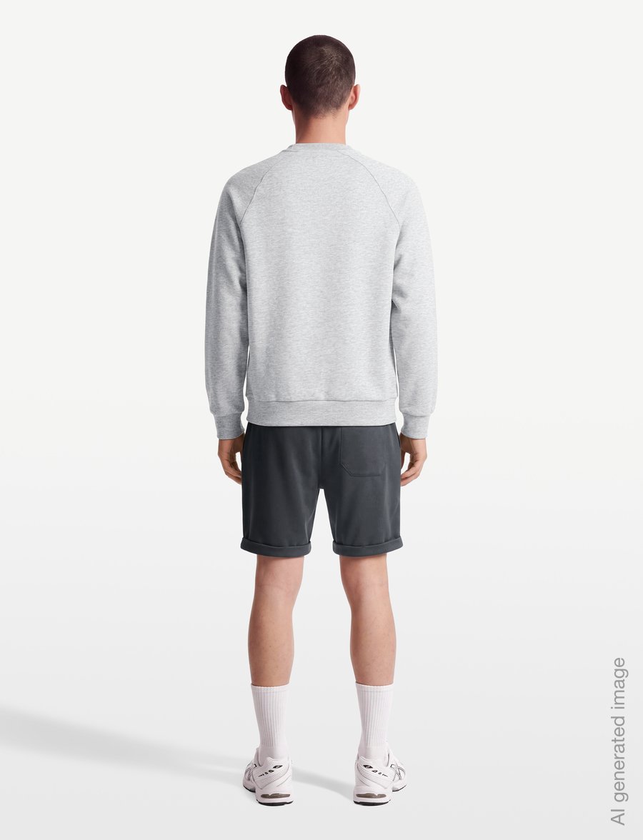 Asics - ASICS LOGO FLEECE CREW-NECK TOP - sweatshirts - grey heather - 4