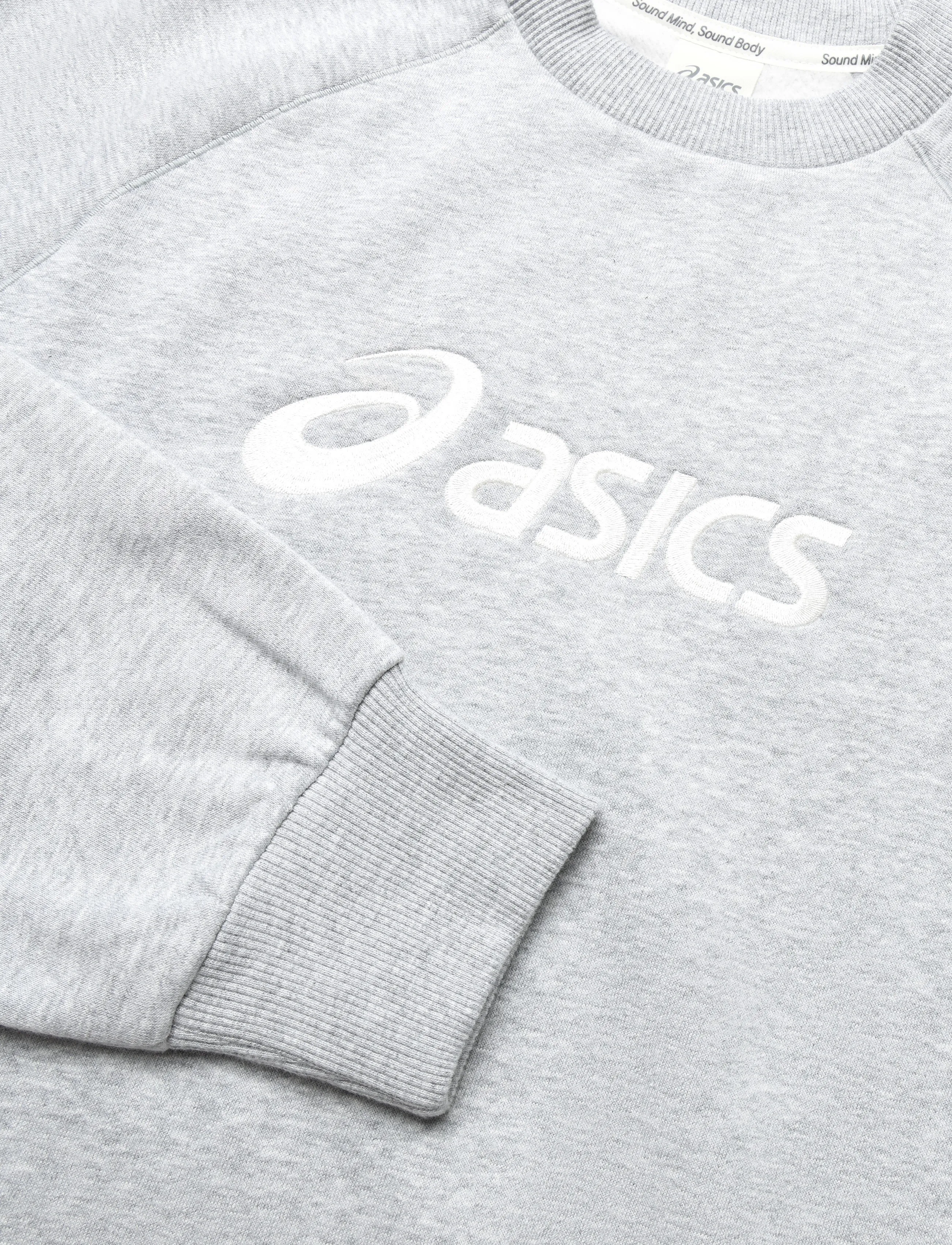 Asics - ASICS LOGO FLEECE CREW-NECK TOP - sweatshirts - grey heather - 2