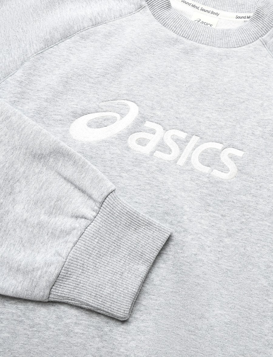 Asics - ASICS LOGO FLEECE CREW-NECK TOP - sweatshirts - grey heather - 2