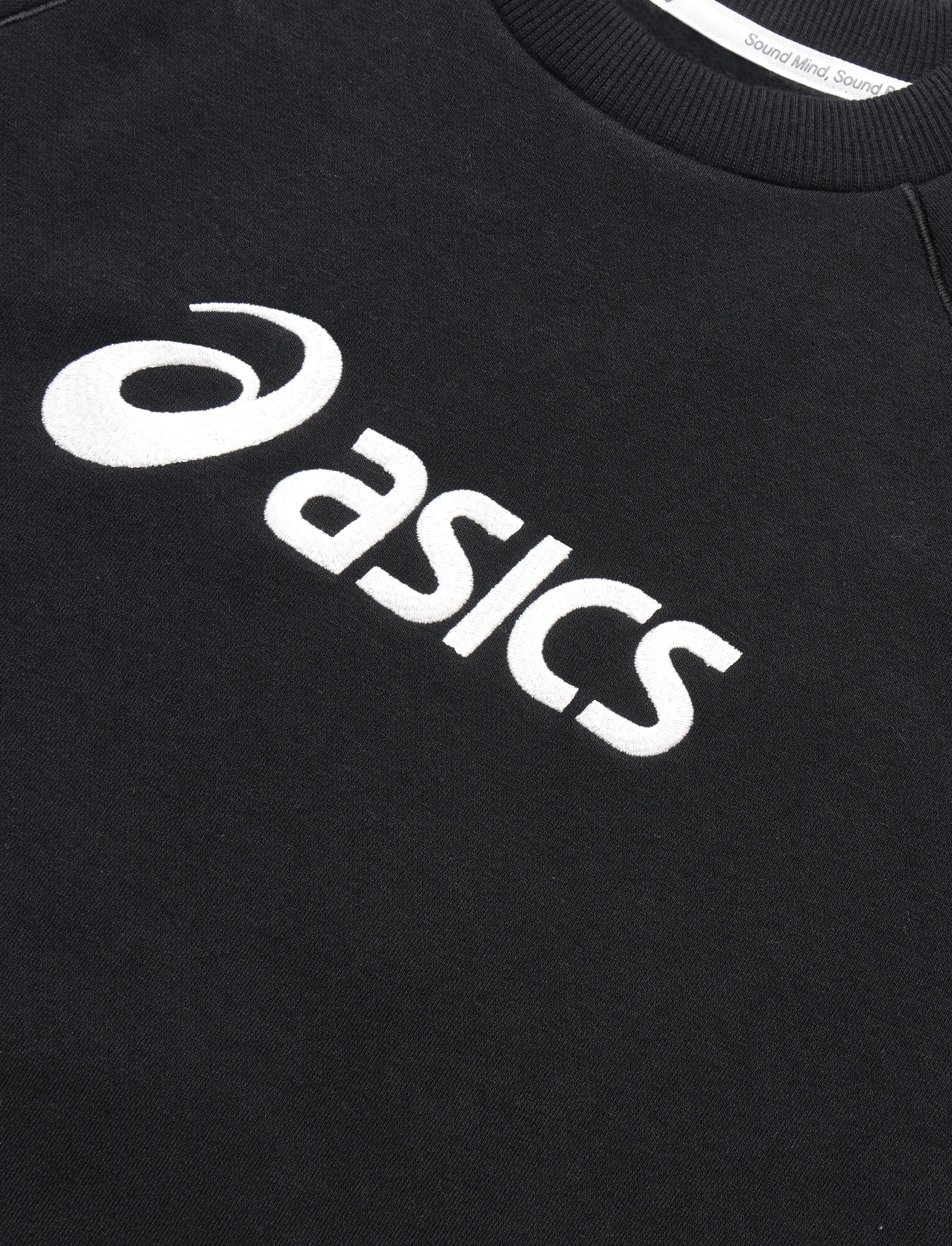 Asics - ASICS LOGO FLEECE CREW-NECK TOP - dressipluusid - performance black - 2