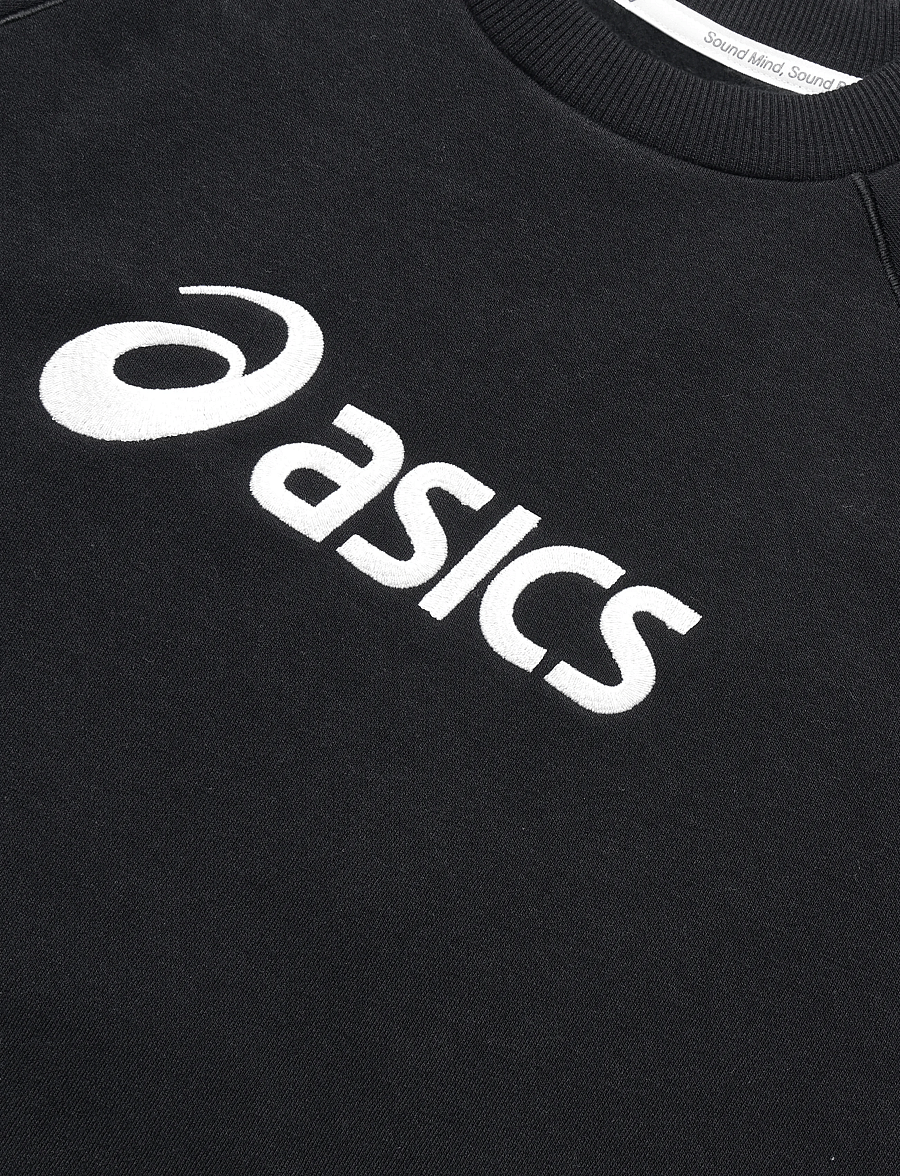 Asics - ASICS LOGO FLEECE CREW-NECK TOP - dressipluusid - performance black - 2