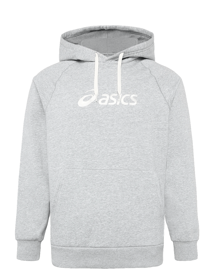 Asics - ASICS LOGO FLEECE PULLOVER HOODIE - kapuutsiga dressipluusid - grey heather - 0
