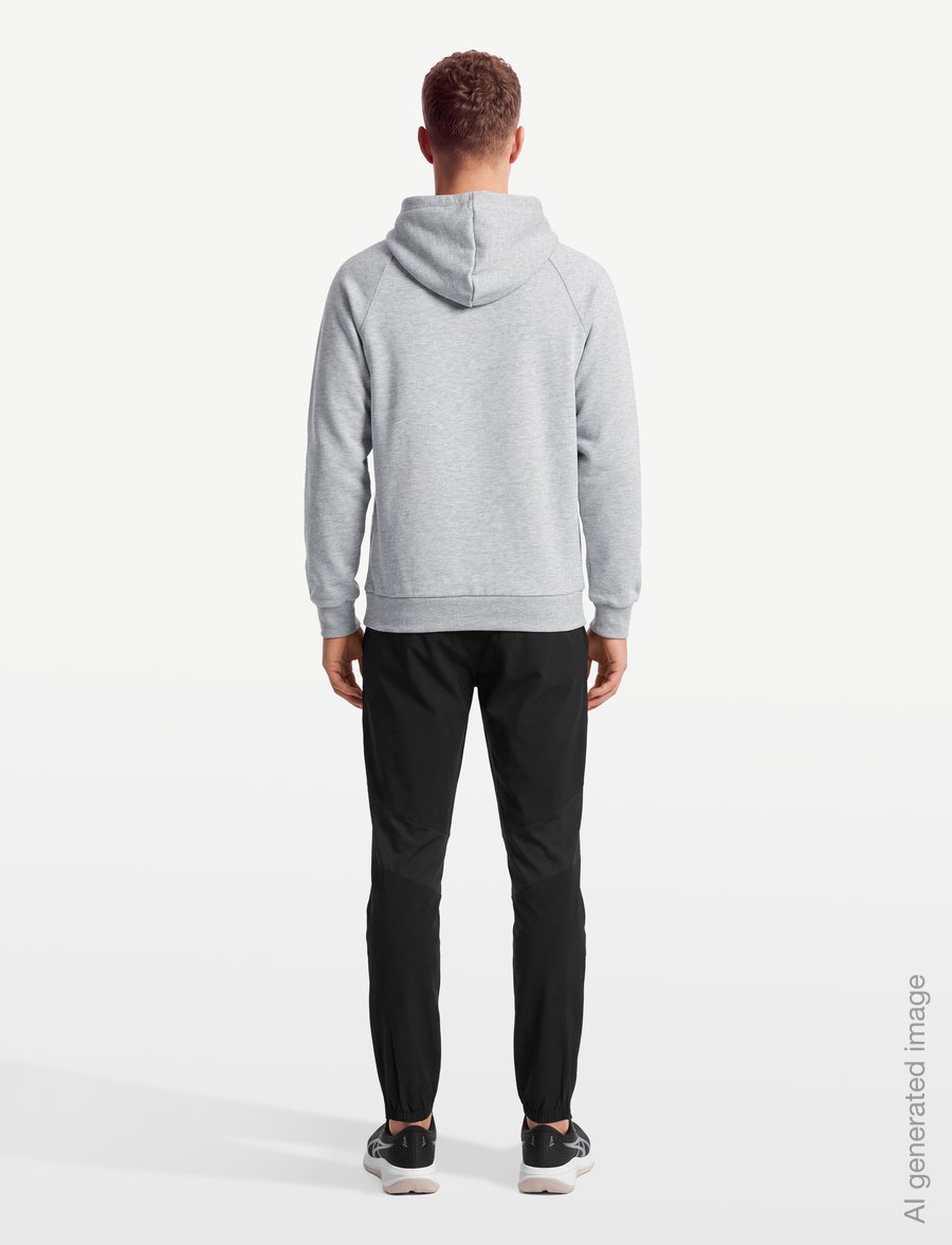 Asics - ASICS LOGO FLEECE PULLOVER HOODIE - kapuzenpullover - grey heather - 4