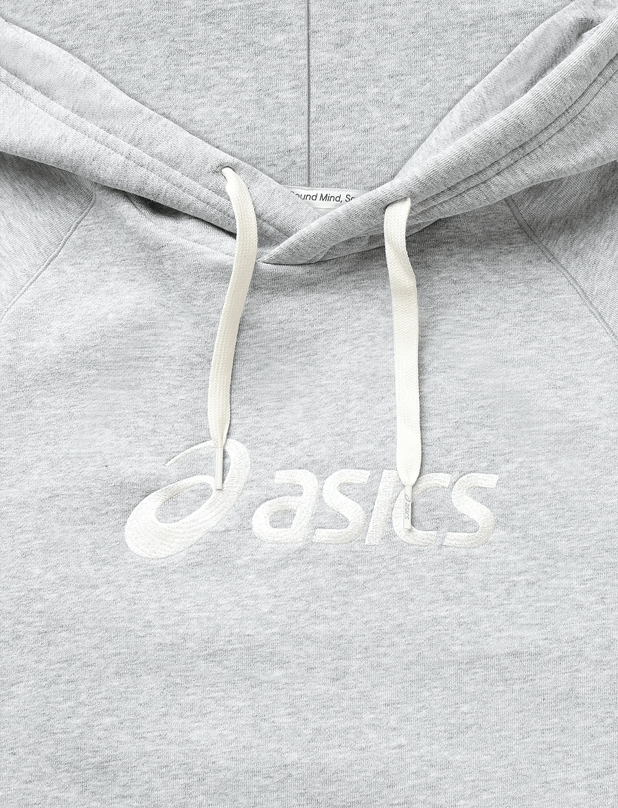 Asics - ASICS LOGO FLEECE PULLOVER HOODIE - kapuutsiga dressipluusid - grey heather - 2