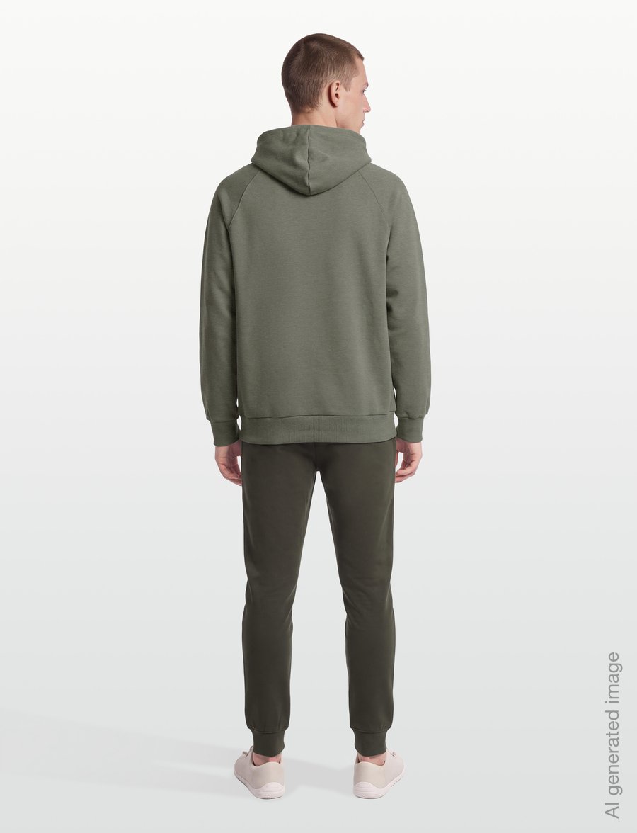 Asics - ASICS LOGO FLEECE PULLOVER HOODIE - kapuutsiga dressipluusid - lichen green - 4