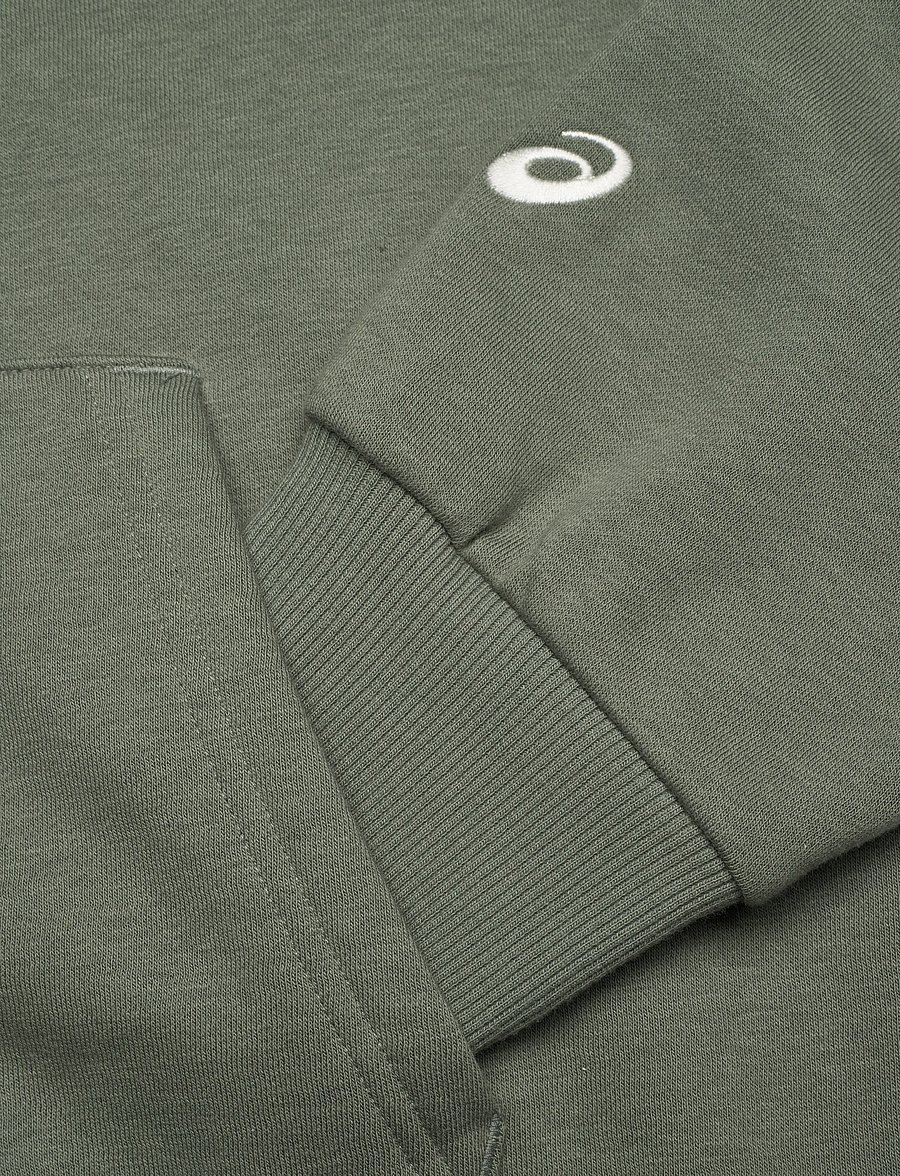 Asics - ASICS LOGO FLEECE PULLOVER HOODIE - džemperiai su gobtuvu - lichen green - 3