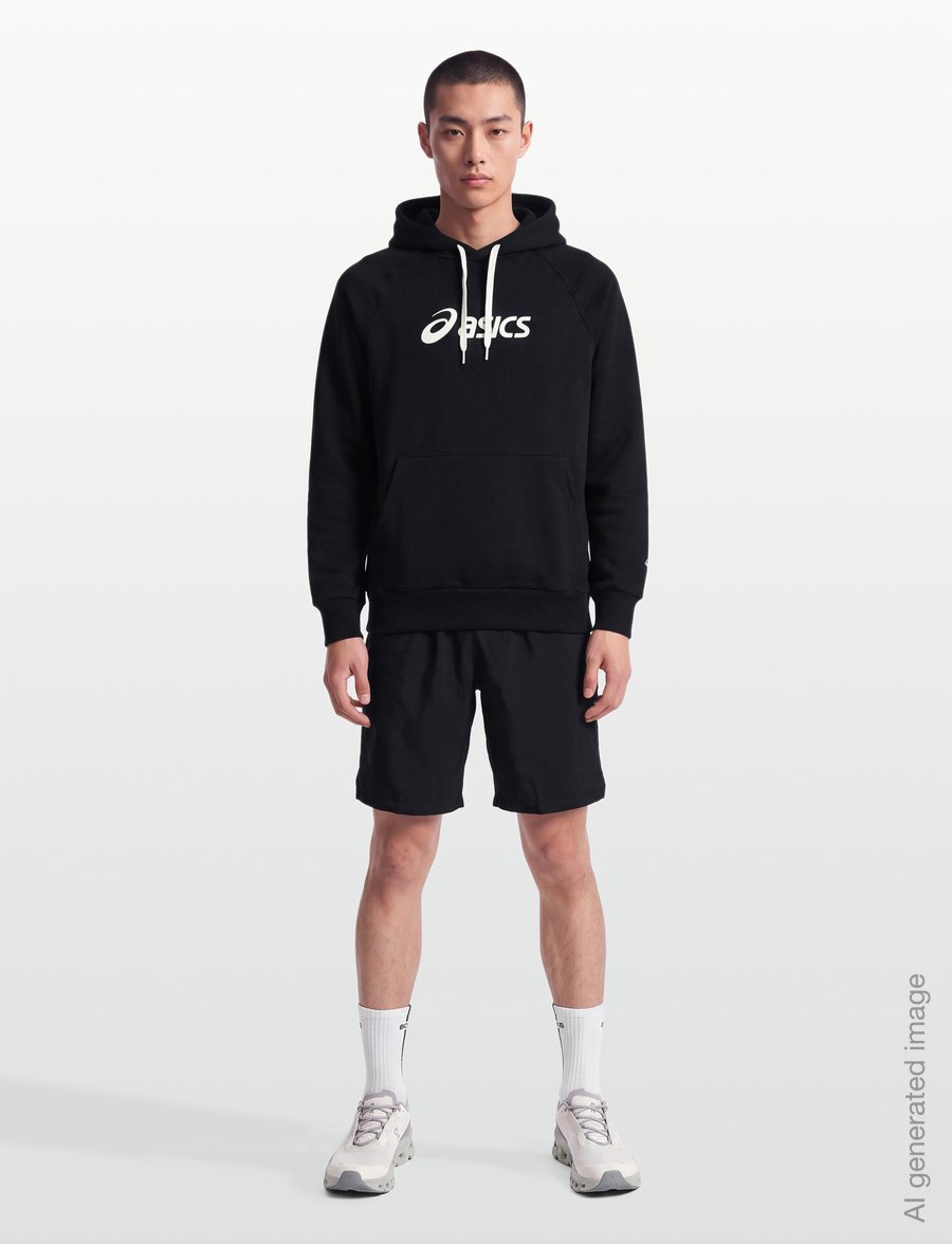 Asics - ASICS LOGO FLEECE PULLOVER HOODIE - hoodies - performance black - 0