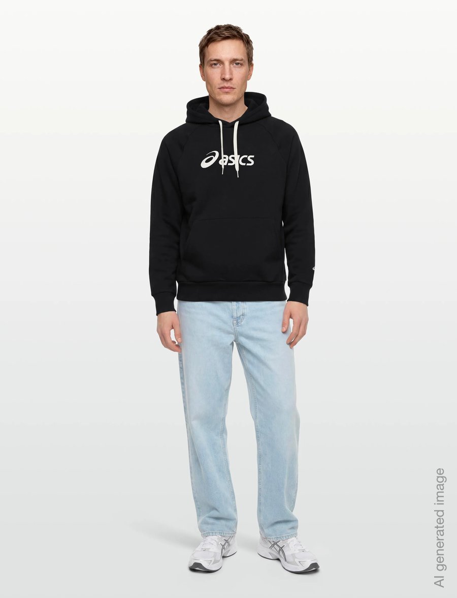Asics - ASICS LOGO FLEECE PULLOVER HOODIE - kapuzenpullover - performance black - 0