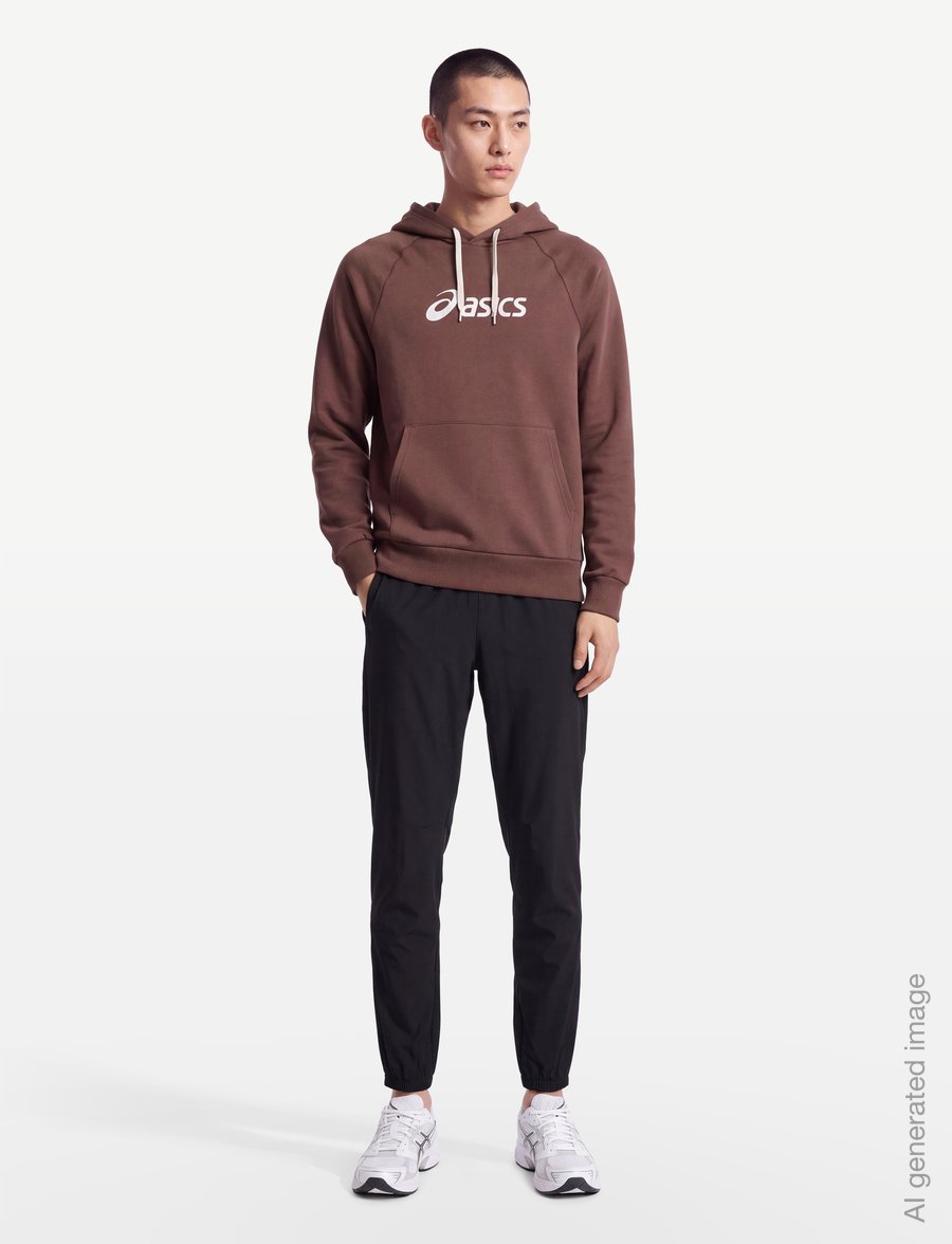 Asics - ASICS LOGO FLEECE PULLOVER HOODIE - kapuzenpullover - rusted rock - 0
