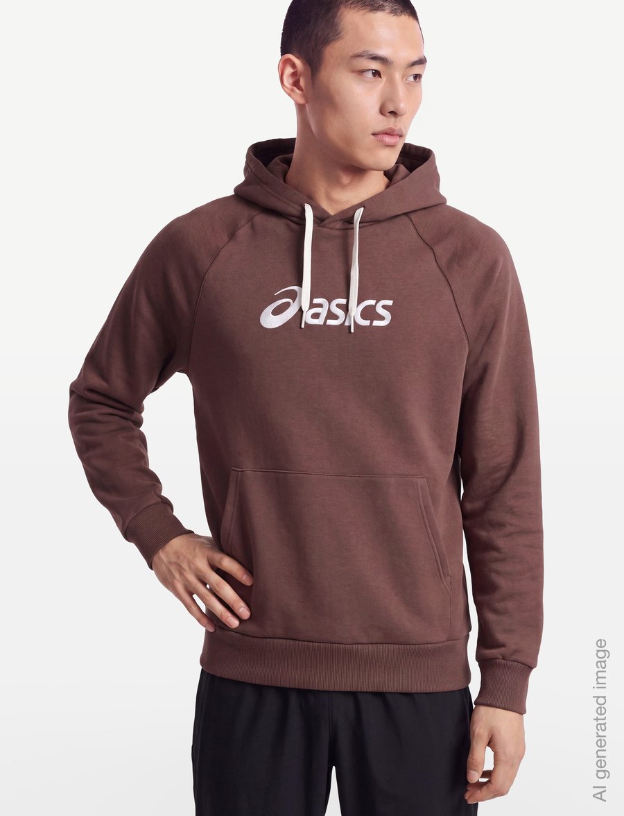 Asics - ASICS LOGO FLEECE PULLOVER HOODIE - kapuzenpullover - rusted rock - 3