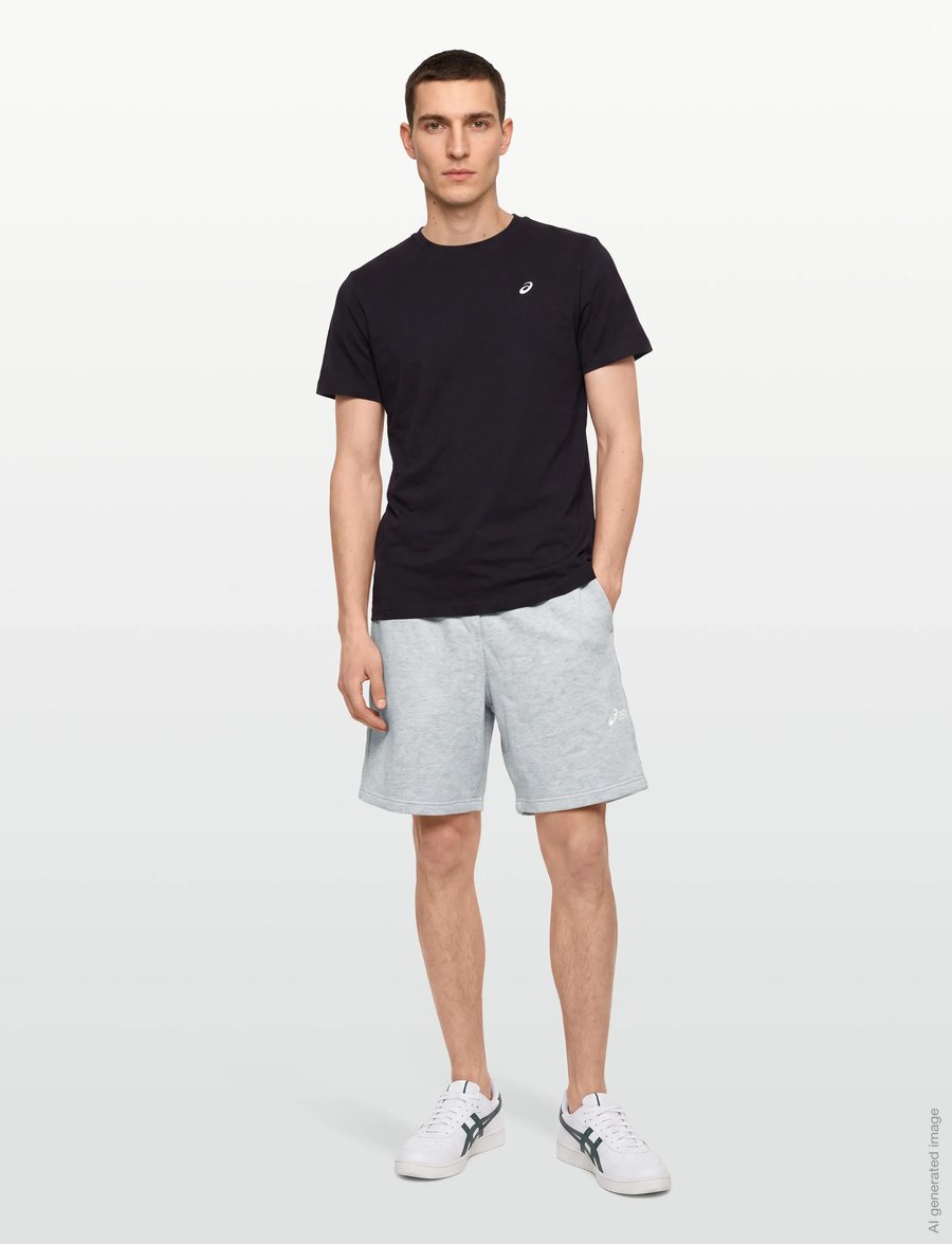 Asics - ASICS LOGO FLEECE 7IN SHORT - bottoms - grey heather - 0