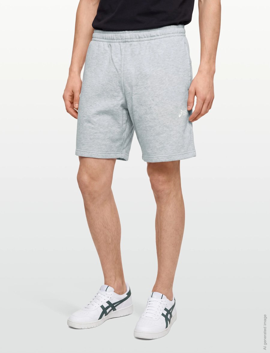 Asics - ASICS LOGO FLEECE 7IN SHORT - bottoms - grey heather - 3