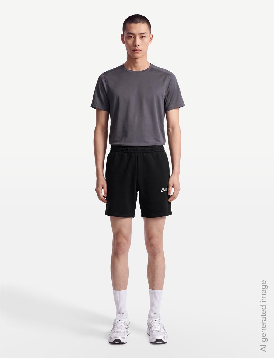 Asics - ASICS LOGO FLEECE 7IN SHORT - hosen - performance black - 0