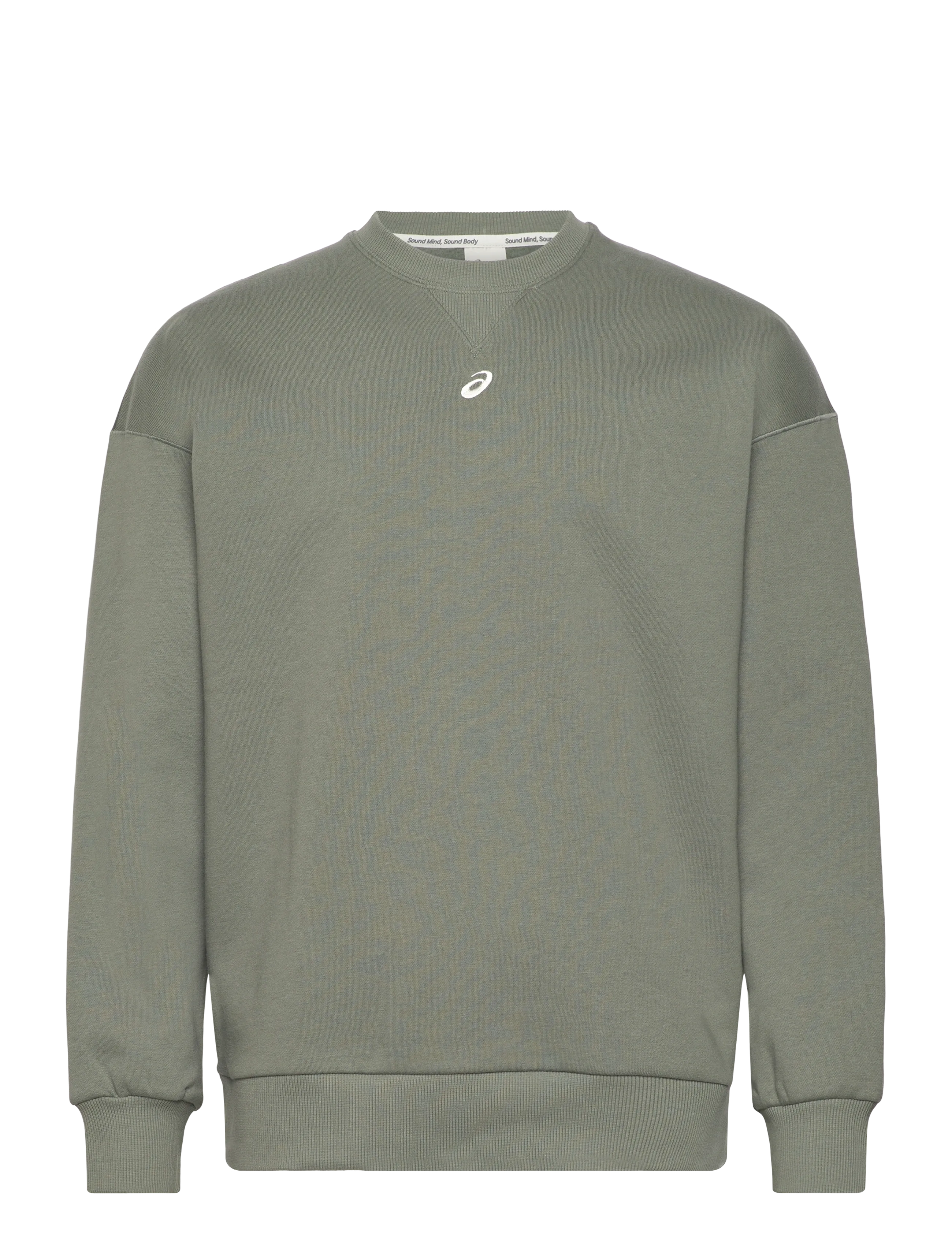 Asics FLEECE RELAXED CREW-NECK TOP - Sweatshirts - LICHEN GREEN / khaki/green