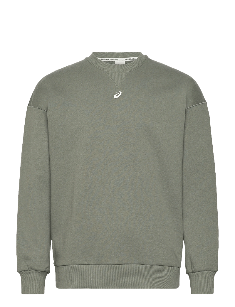 Asics - FLEECE RELAXED CREW-NECK TOP - sweatshirts - lichen green - 0