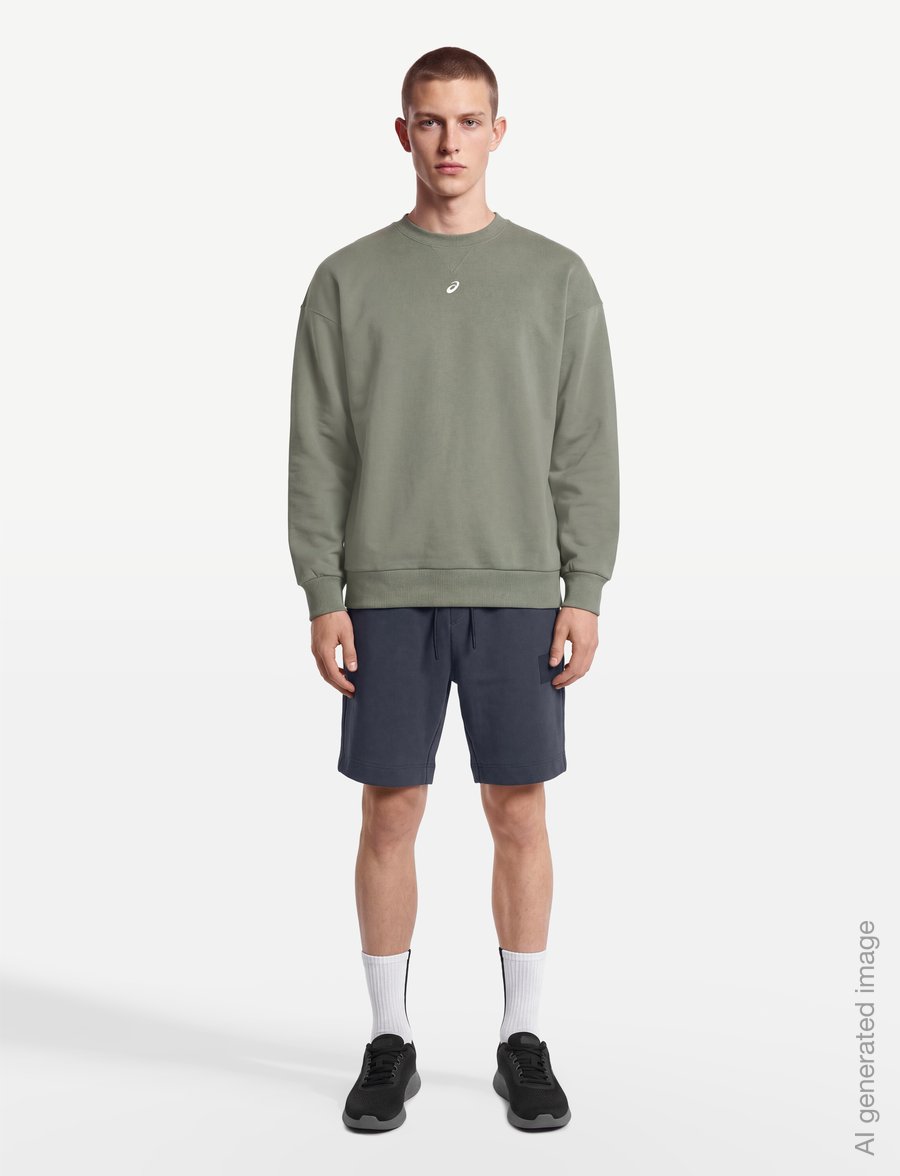 Asics - FLEECE RELAXED CREW-NECK TOP - dressipluusid - lichen green - 0