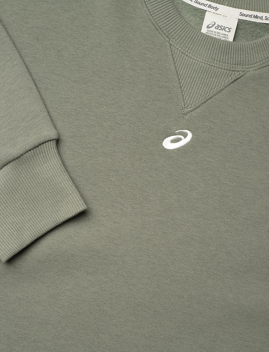 Asics - FLEECE RELAXED CREW-NECK TOP - swetry - lichen green - 2