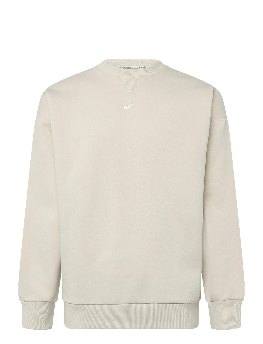 Asics - FLEECE RELAXED CREW-NECK TOP - sweatshirts - oatmeal - 0