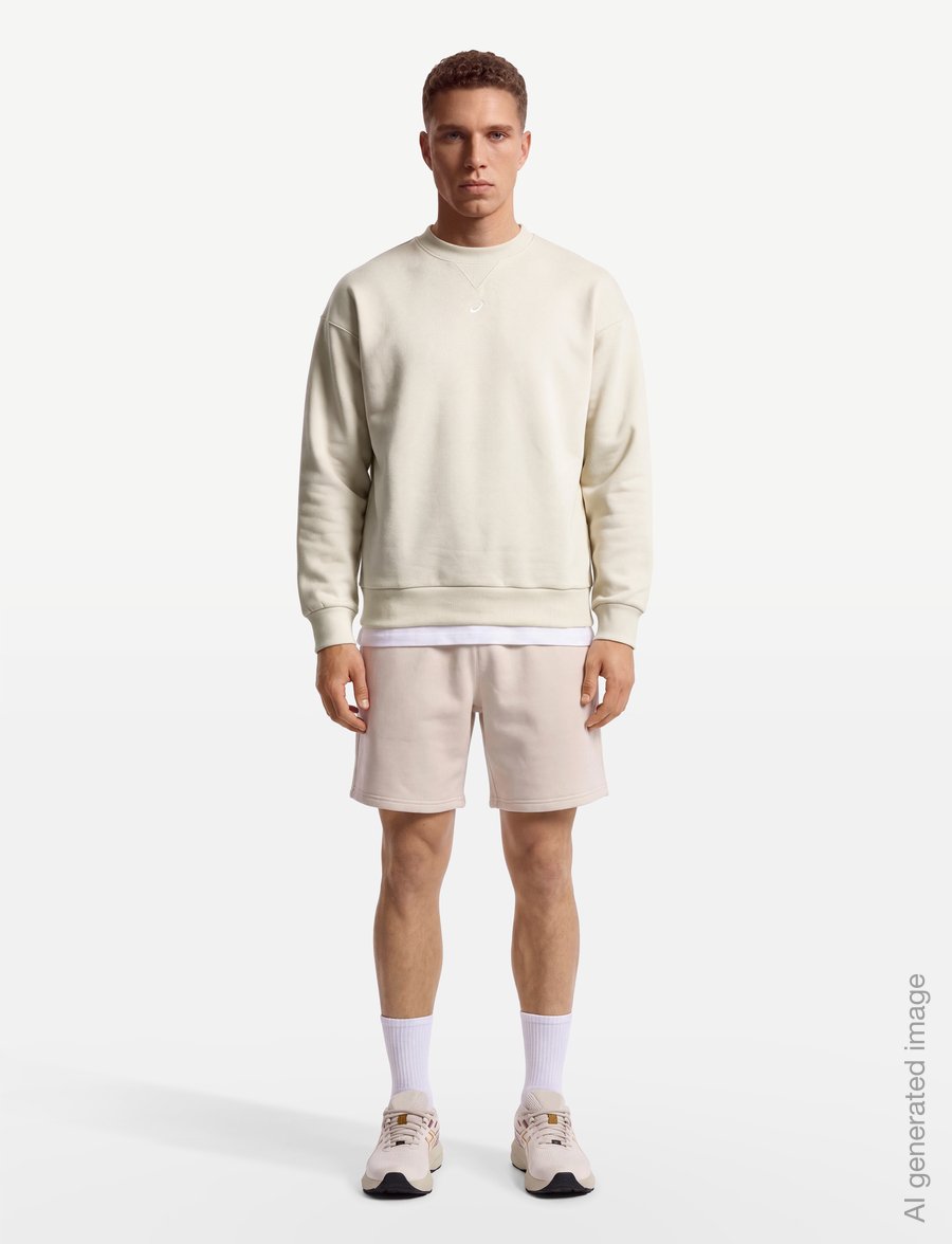 Asics - FLEECE RELAXED CREW-NECK TOP - sweatshirts - oatmeal - 0