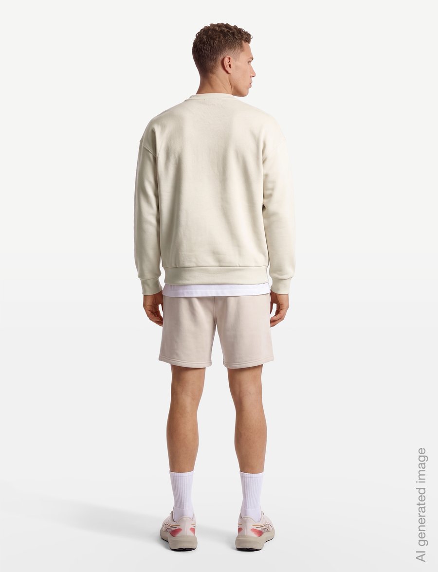 Asics - FLEECE RELAXED CREW-NECK TOP - sweatshirts - oatmeal - 4
