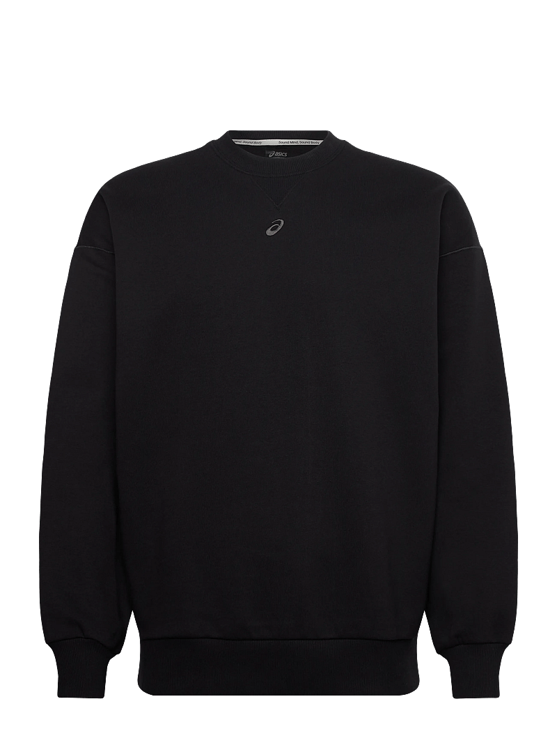 Asics - FLEECE RELAXED CREW-NECK TOP - sweatshirts - performance black - 0