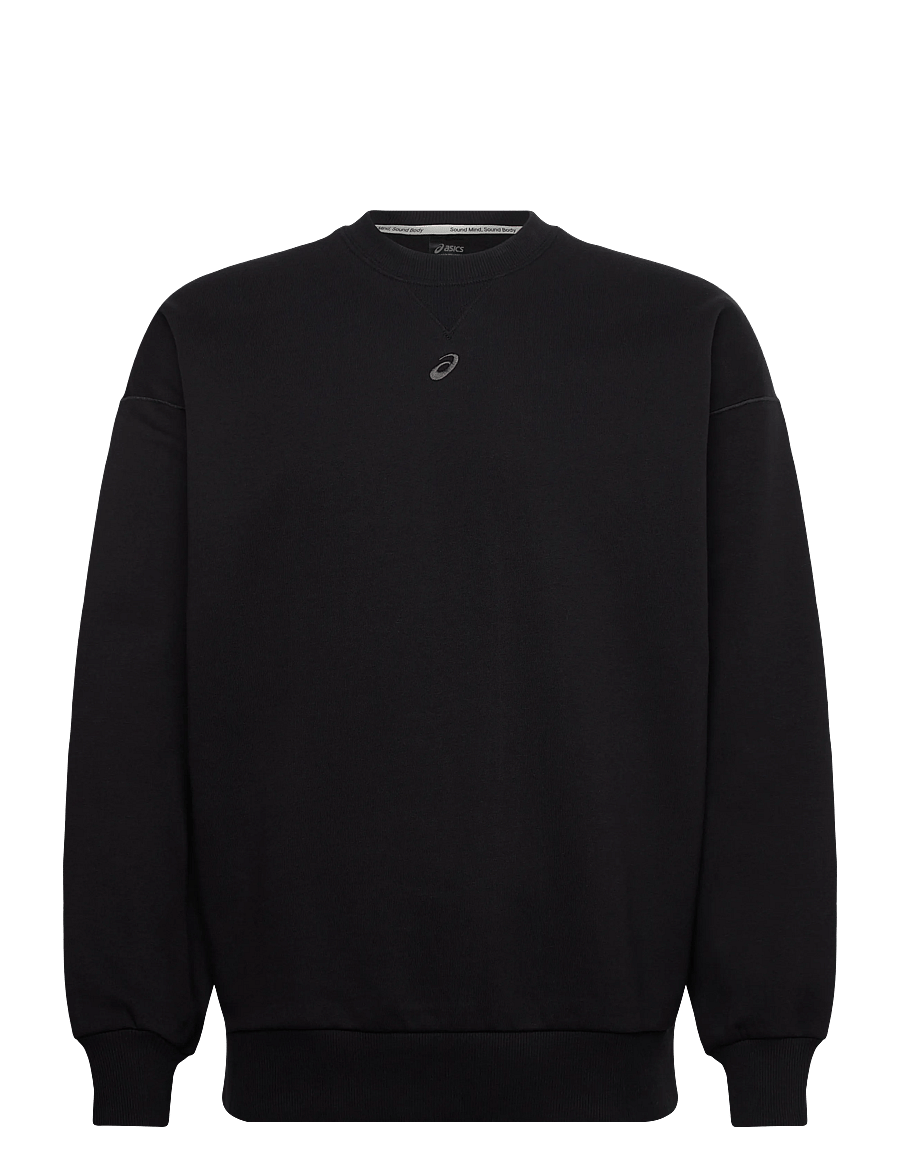 Asics - FLEECE RELAXED CREW-NECK TOP - sweatshirts - performance black - 0