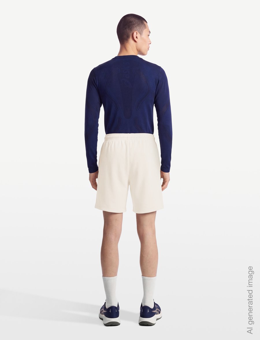 Asics - FLEECE RELAXED 7IN SHORT - bottoms - oatmeal - 4