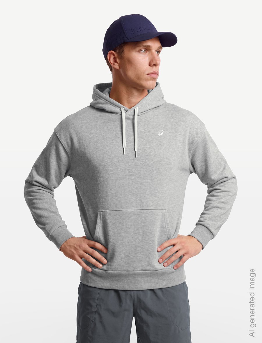 Asics - FRENCH TERRY RELAXED PULLOVER HOODIE - kapuzenpullover - grey heather - 3