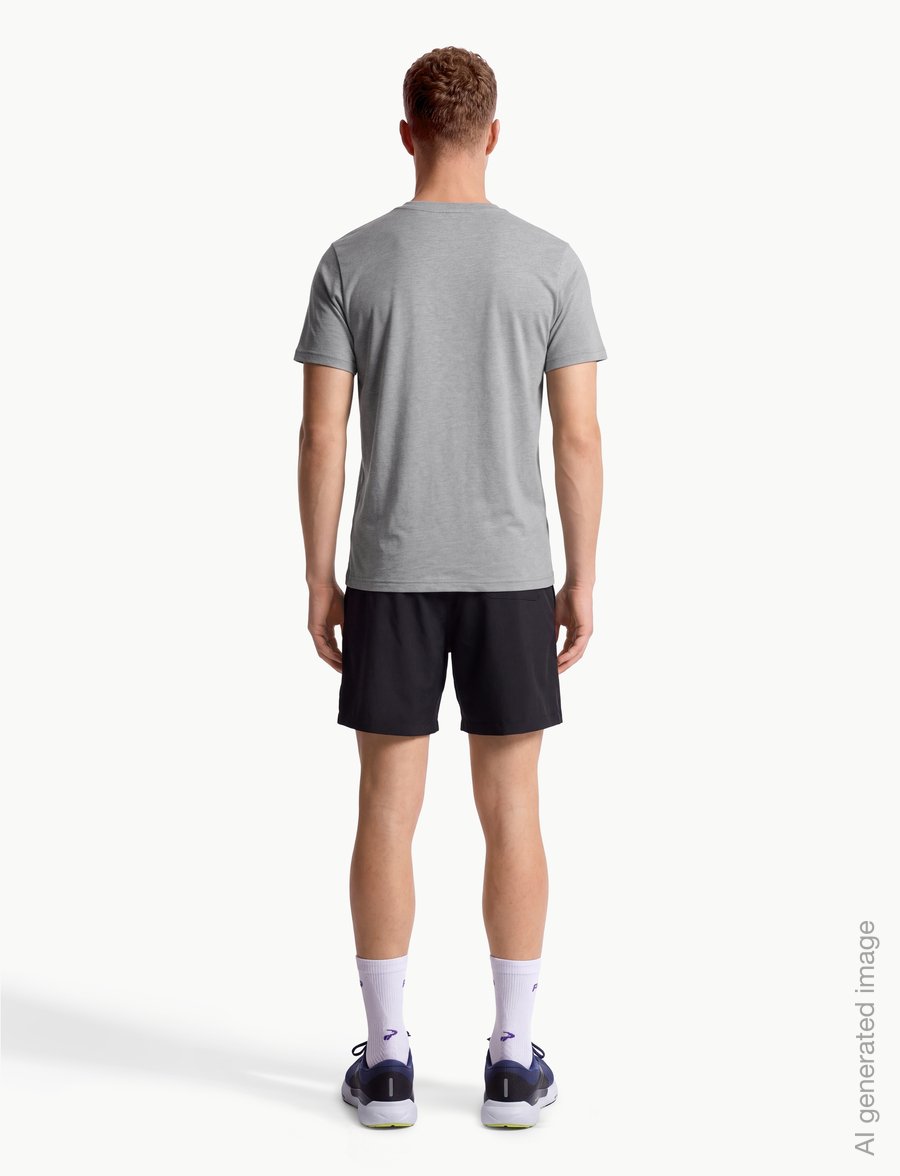Asics - ASICS SPIRAL EMBROIDERY TEE - t-shirts - grey heather - 4