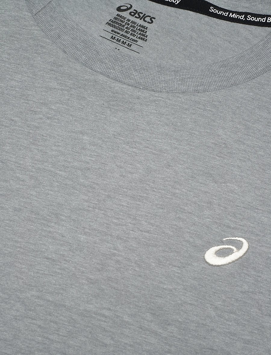 Asics - ASICS SPIRAL EMBROIDERY TEE - t-shirts - grey heather - 2