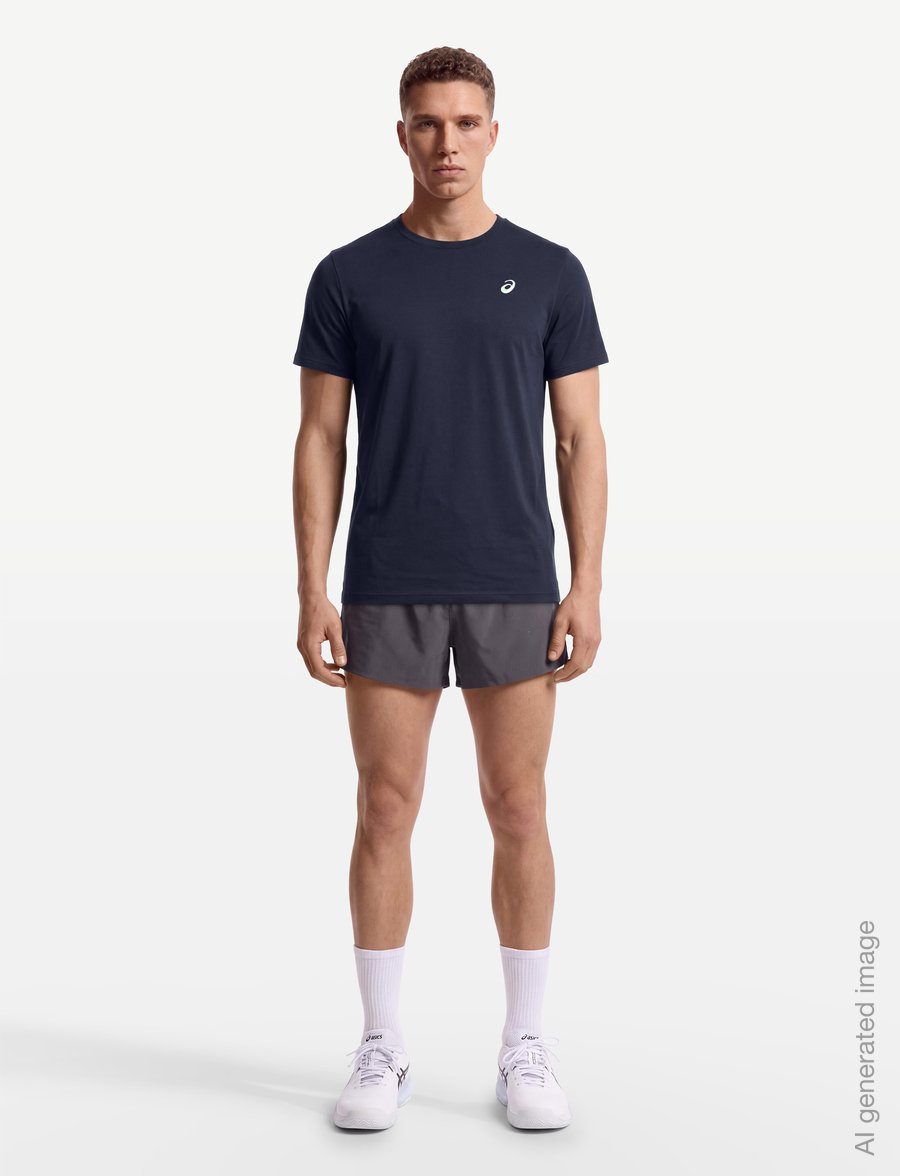 Asics - ASICS SPIRAL EMBROIDERY TEE - t-shirts - midnight - 0