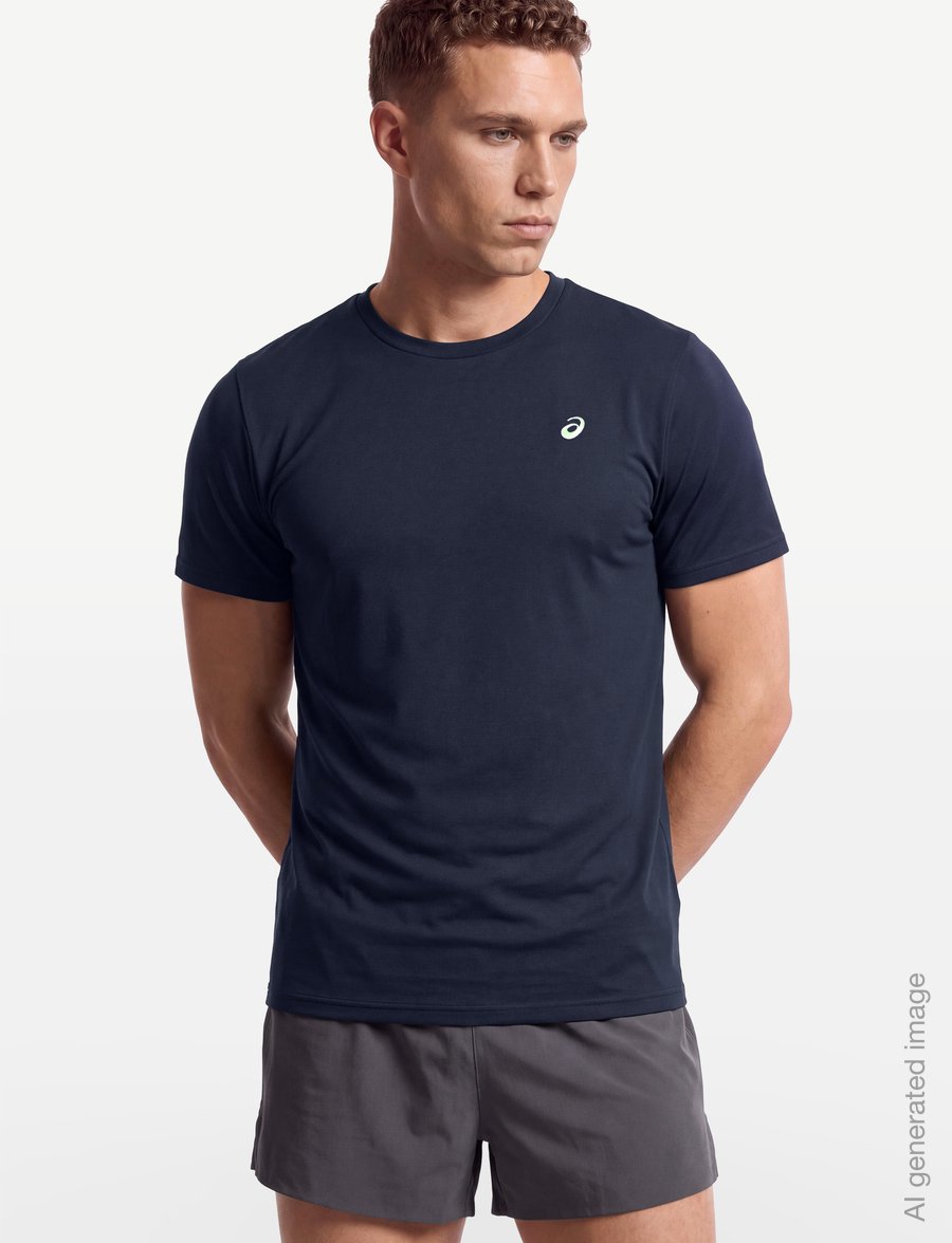 Asics - ASICS SPIRAL EMBROIDERY TEE - t-shirts - midnight - 3