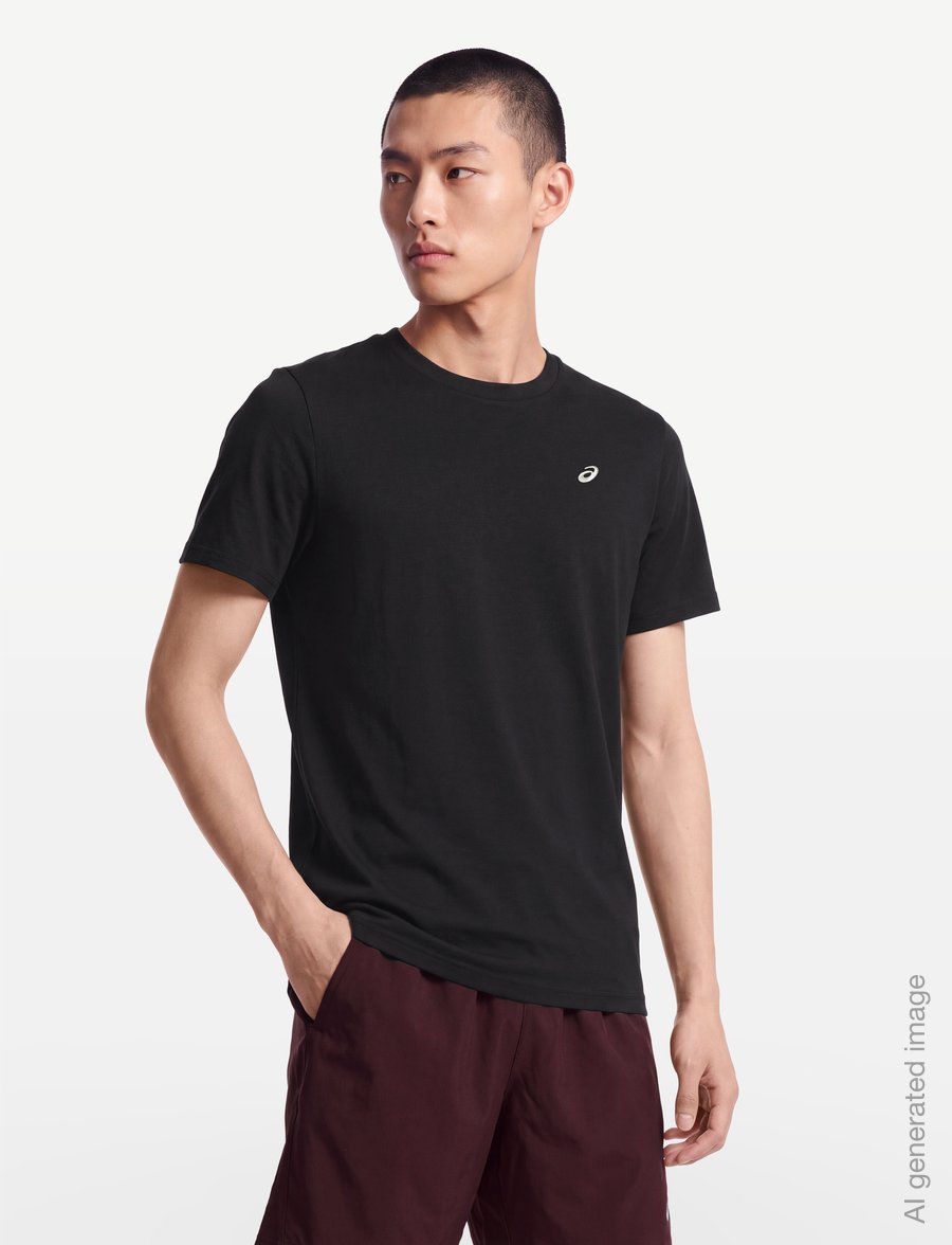 Asics - ASICS SPIRAL EMBROIDERY TEE - t-shirts - performance black - 3