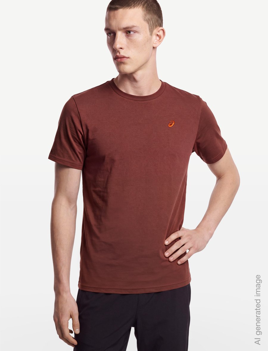 Asics - ASICS SPIRAL EMBROIDERY TEE - t-shirts - rusted rock - 3