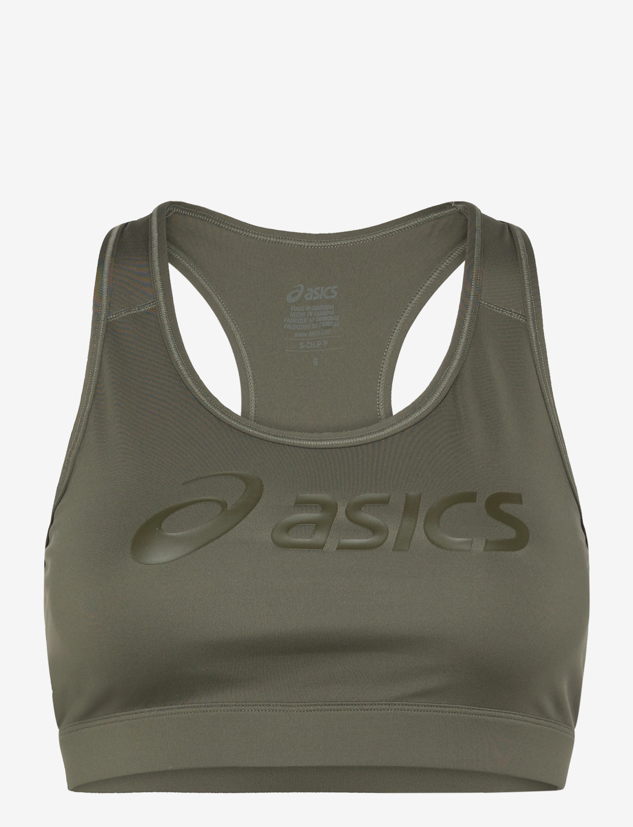 Asics - ESSENTIAL ASICS LOGO PADLESS BRA - clothes - dark olive - 0