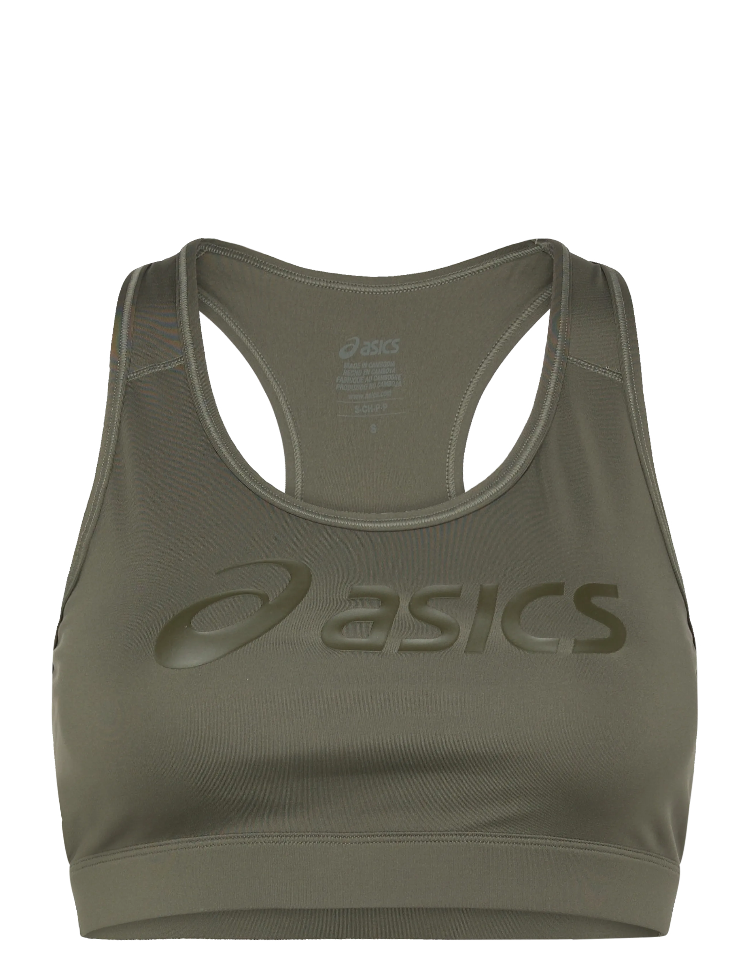 Asics ESSENTIAL ASICS LOGO PADLESS BRA - ASICS - DARK OLIVE / khaki/green
