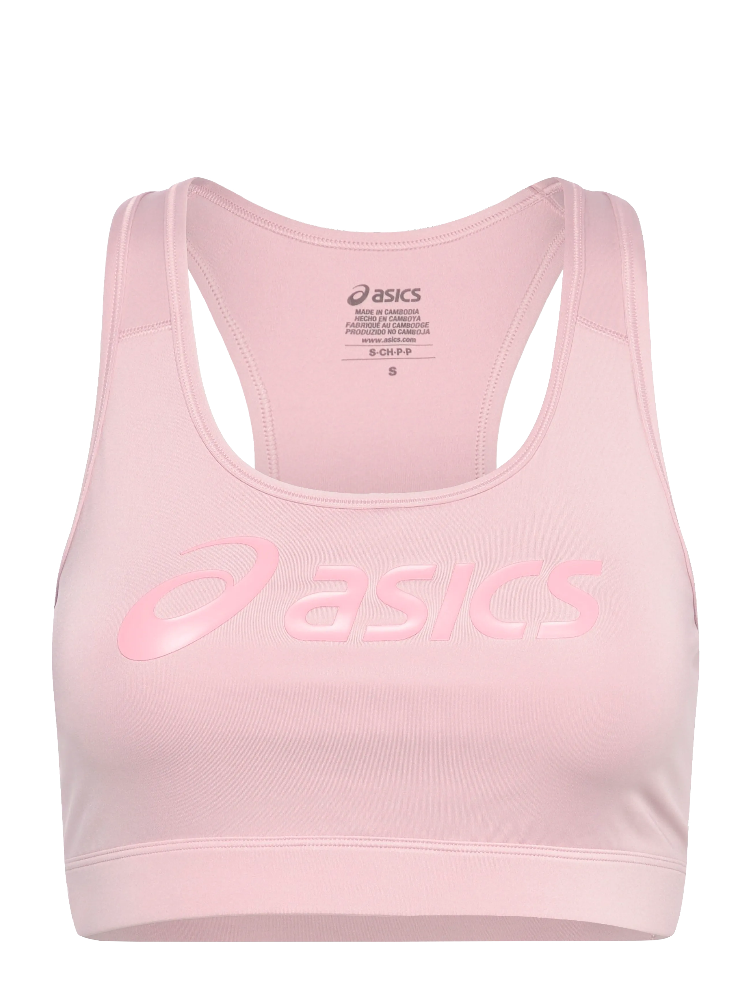 Asics ESSENTIAL ASICS LOGO PADLESS BRA - ASICS - MORGANITE / pink/rose