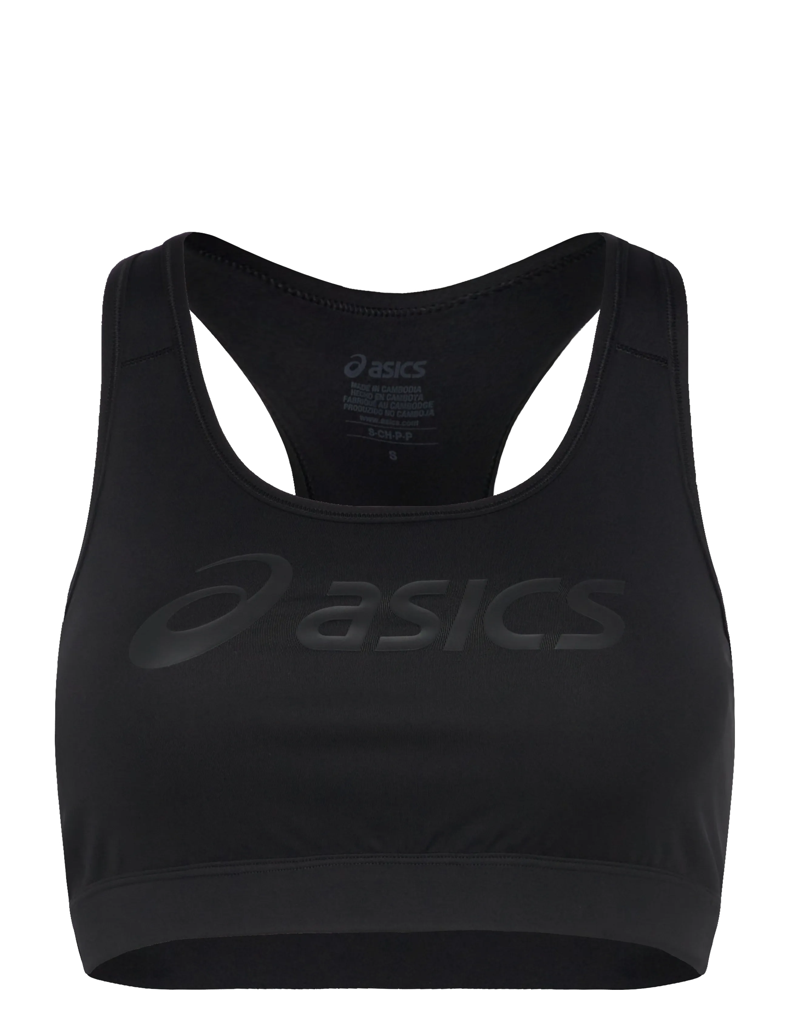 Asics Essential Asics Logo Padless Bra, Kvinder, Sports-Bh, Sort, Str: L