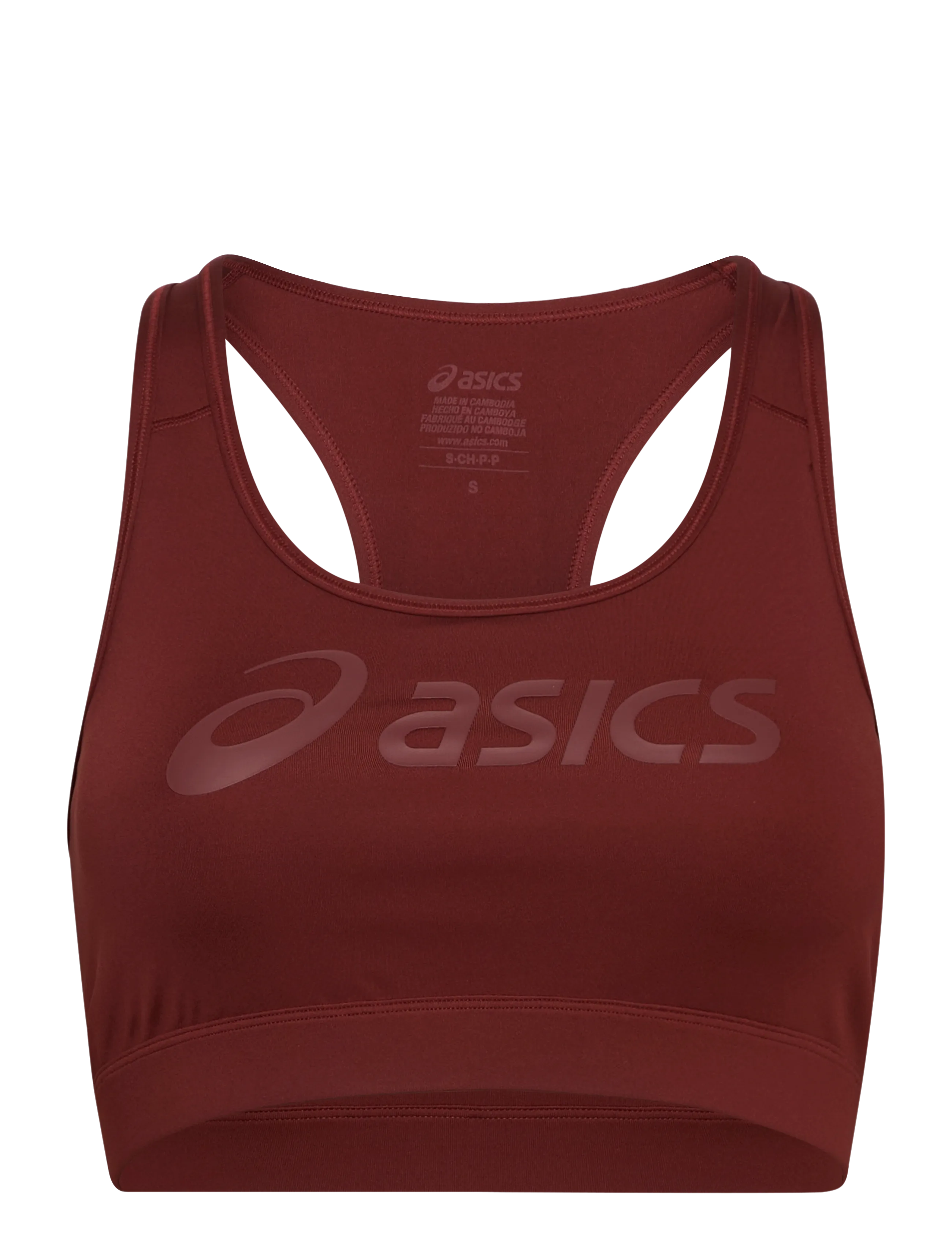 Asics ESSENTIAL ASICS LOGO PADLESS BRA - ASICS - SINGED RED / burgundy