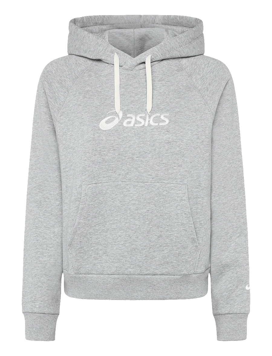 Asics - ASICS LOGO FLEECE PULLOVER HOODIE - sweatshirts - grey heather - 0