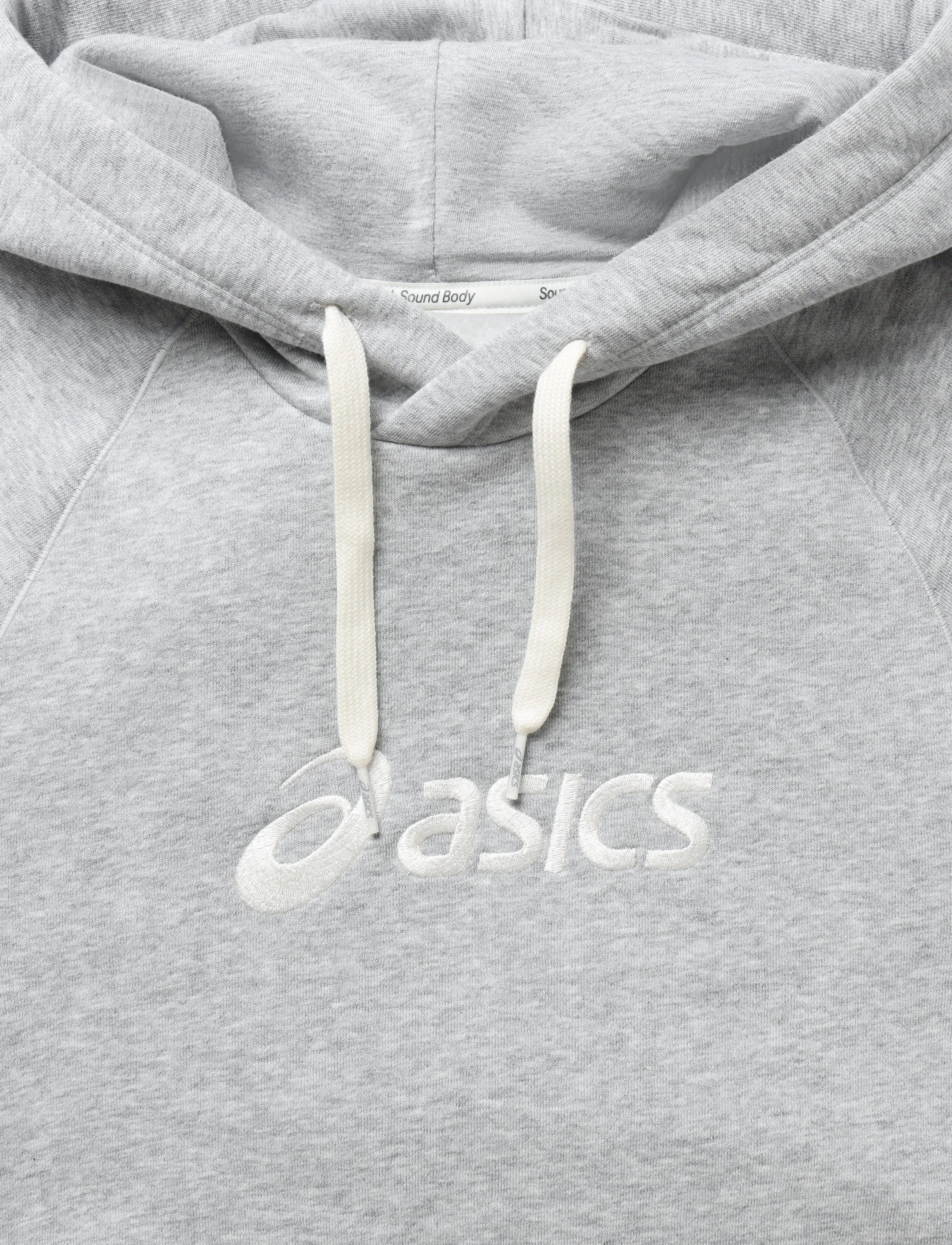 Asics - ASICS LOGO FLEECE PULLOVER HOODIE - huvtröjor - grey heather - 2