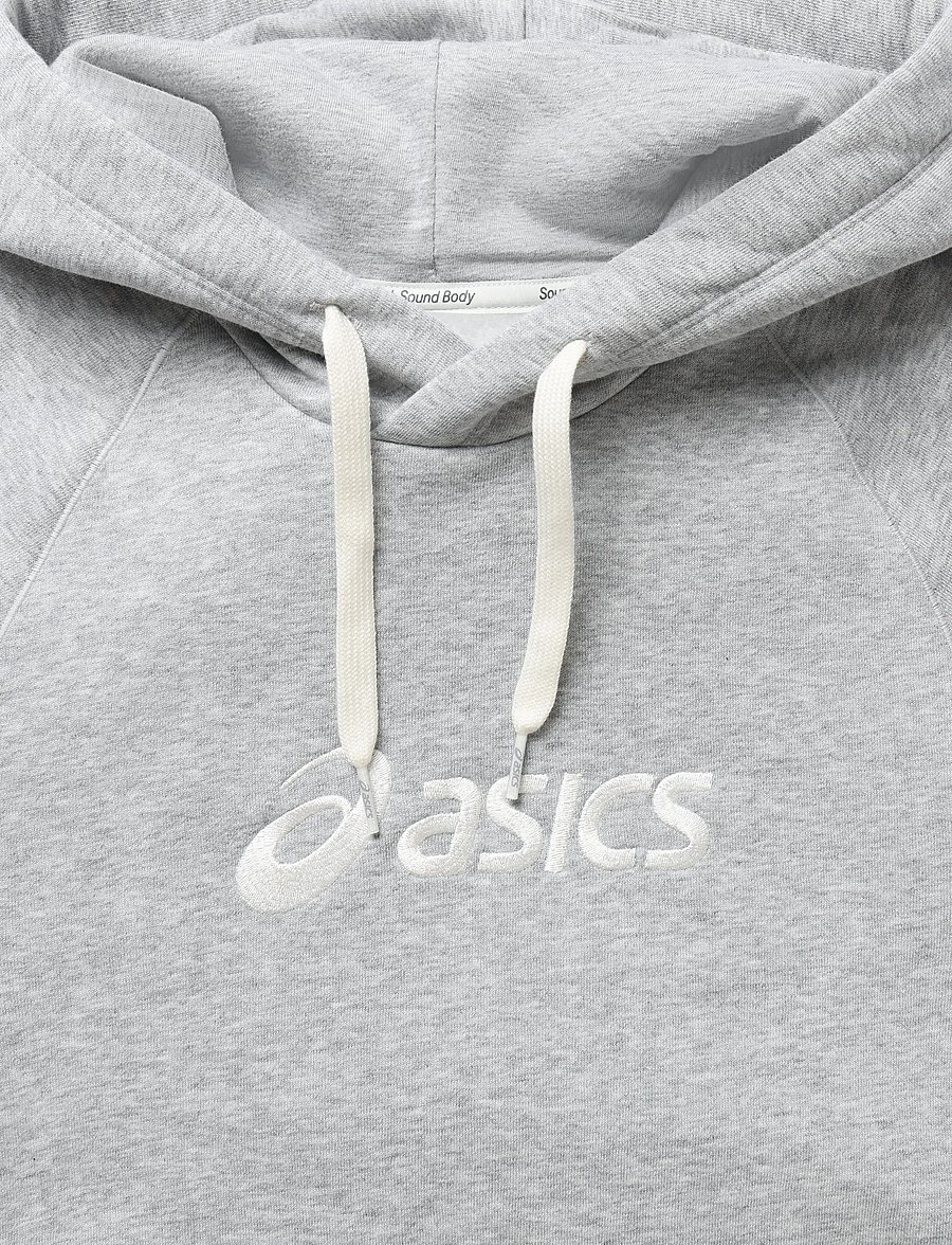 Asics - ASICS LOGO FLEECE PULLOVER HOODIE - sweatshirts - grey heather - 2